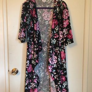 Velvet Kimono stunning Floral LulaRoe Shirley M